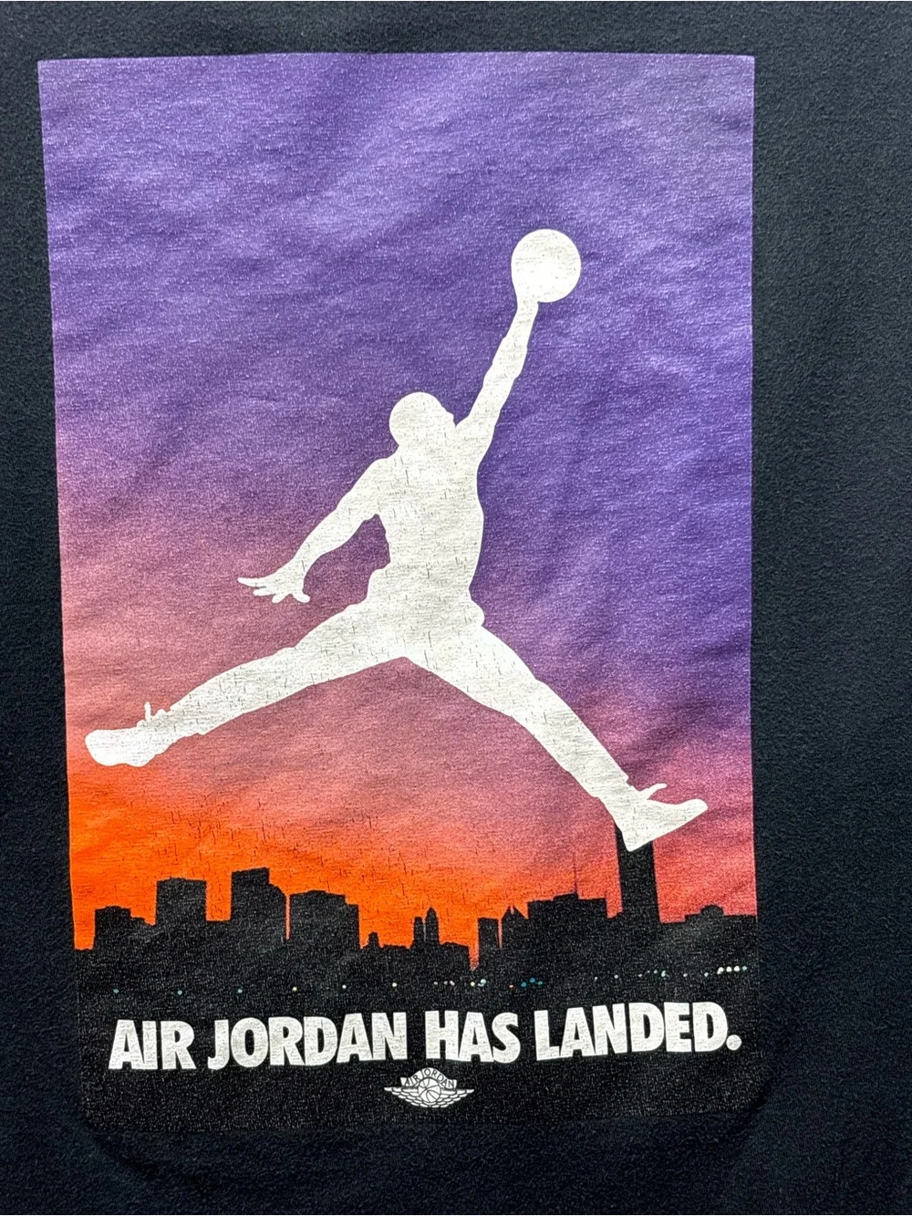 Jordan “Air Jordan Has Landed” Graphic T-Shirt Men’s Small Black 100% Cotton
